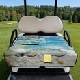 thumbnail image 3 of Xixirimido Golf Cart Seat Cover with 4 Storage Pockets Universal Golf Cart Seat Blanket Towel Fits for EZGO, Yamaha, Club Car Golf Cart Accessories, Beach Sea Starfish Floral, 3 of 8