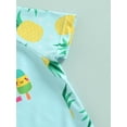 thumbnail image 6 of Kids Boys Swim Trunks Set Letter Pineapple Print Short Sleeve T-shirt and Shorts Two Piece Swimwear, 6 of 9