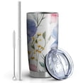 thumbnail image 2 of 20 Oz Watercolor Floral Pattern Coffee Tumbler Double Wall Insulated Stainless Steel Water Bottle | Metal Reusable Thermoses Flask with Cup Cap | Leak & Sweat Proof with Anti-Dust Lid, 2 of 7