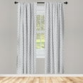 thumbnail image 3 of Ambesonne Floral Curtains, Scroll Curls Mosaic Tile, Pair of 28"x63", Black Blue and White, 3 of 5