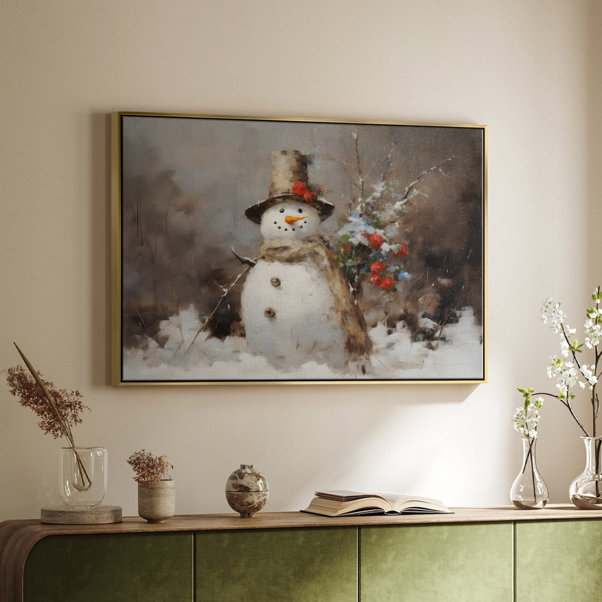 Vintage Landscape-CLXVII By Wexford Home Framed in Gold Wood Gallery Wrapped Canvas 27 in. x 41 in.