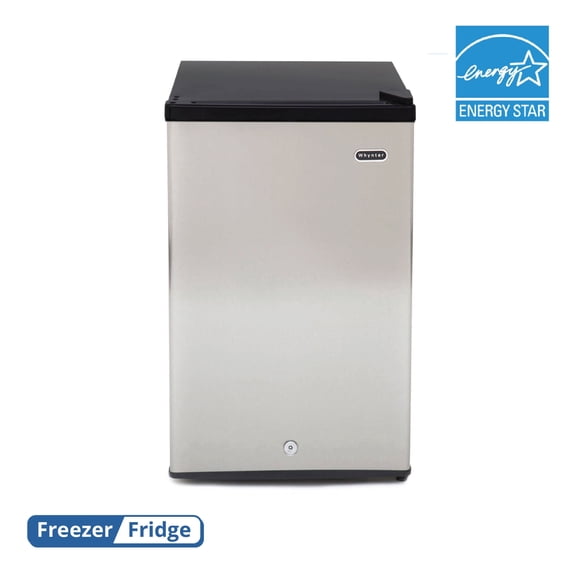 Whynter Compact Upright Convertible Fridge/Freezer with Lock, 3.1 Cu. Ft., Energy Star, Stainless Steel (CUF-301SS)