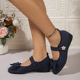 thumbnail image 6 of Miluxas Womens Mary Jane Shoes Comfortable Strap Flats Dressy Casual Ballet Flats Shoes Floral Buckle Round Toe Flats Shoes for Women Dark Blue 6.5(38), 6 of 9