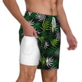 thumbnail image 3 of Balery Tropical Leaves1 Mens Swim Trunks Swim Shorts for Men Quick Dry Inseam Beach Shorts with Compression Liner Pocket-XX-Large, 3 of 9