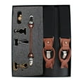 thumbnail image 3 of CTM  Elastic and Leather Suspender Gift Set with Clip Button and Swivel Ends (Men), 3 of 5