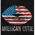 thumbnail image 2 of American Cutie USA Flag Kiss Lips Womens Slim Fit Graphic Tee Brisco Brands S, 2 of 6