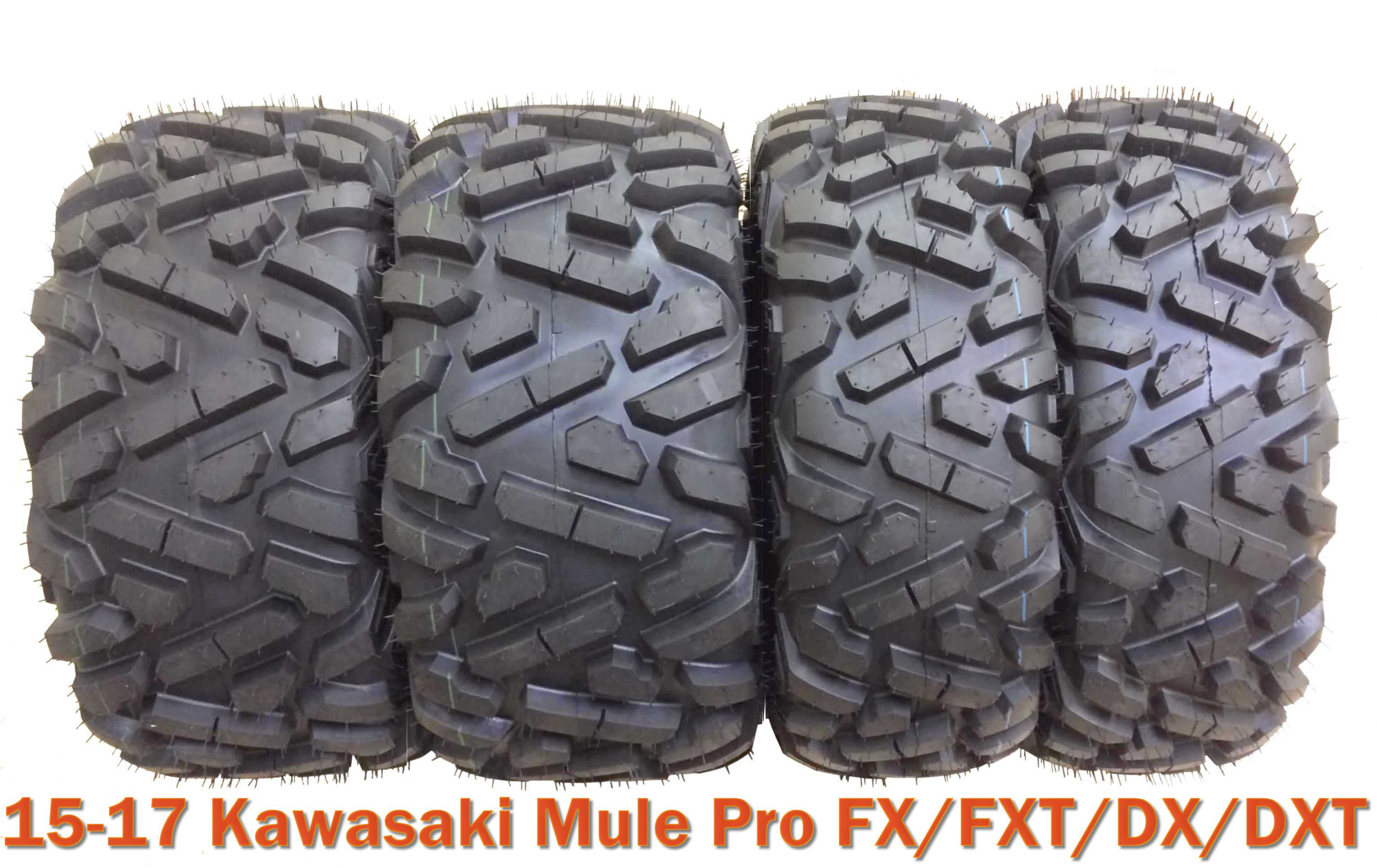 26x9-12 & 26x11-12 Full Set ATV Tires for 15-17 Kawasaki Mule Pro FX/FXT/DX/DXT 