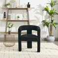 thumbnail image 4 of Barrel Chair, Upholstered Chair with Armchair, Dressing Chair, Dining Chair, for Living Room, Bedroom, Powder Room, Dining Room, Office, Black, 4 of 6