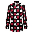 thumbnail image 4 of Playing Card Suits Inverted Long Sleeve Blouse Woman Streetwear Casual Shirts Summer Oversize Woman Streetwear Clothing Birthday Present, 4 of 7