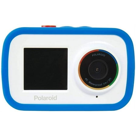Polaroid Dual Screen WiFi Action Camera 4K,18MP, Waterproof, Blue and White