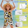 thumbnail image 6 of Xoenoiee Cow Sunflower Print Girls Swimsuits Halter One Piece Bathing Suit with Cover Up Skirt Adjustable Strap Teen Girl Swimsuit Swimwear Set, 7-8 Years, 6 of 7