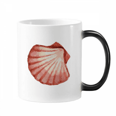 

Scallop Marine Life Red Illustration Changing Color Mug Morphing Heat Sensitive Cup With Handles 350 ml