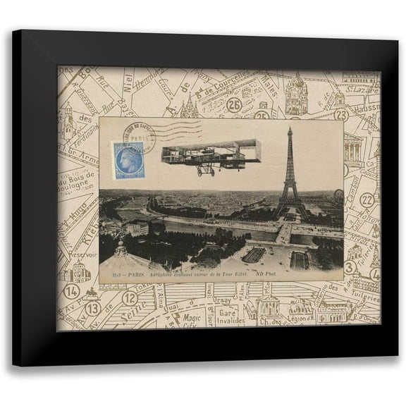 Wild Apple Portfolio 14x12 Black Modern Framed Museum Art Print Titled - Destination Paris III