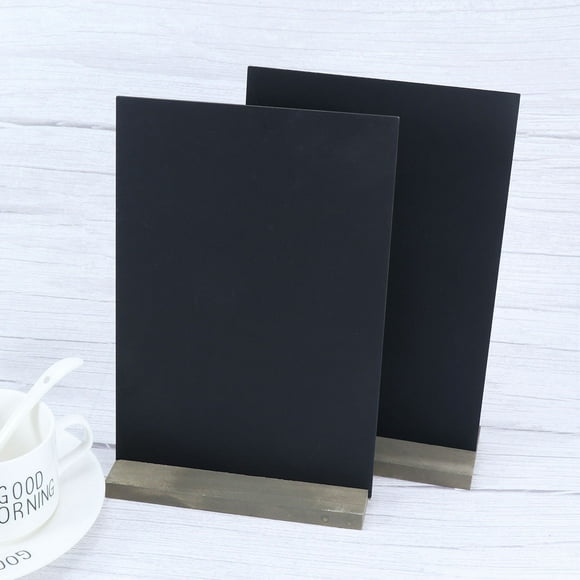 WASHWEPE 6pcs Double-Sided Chalkboard Set Wood for Birthday Celebrations
