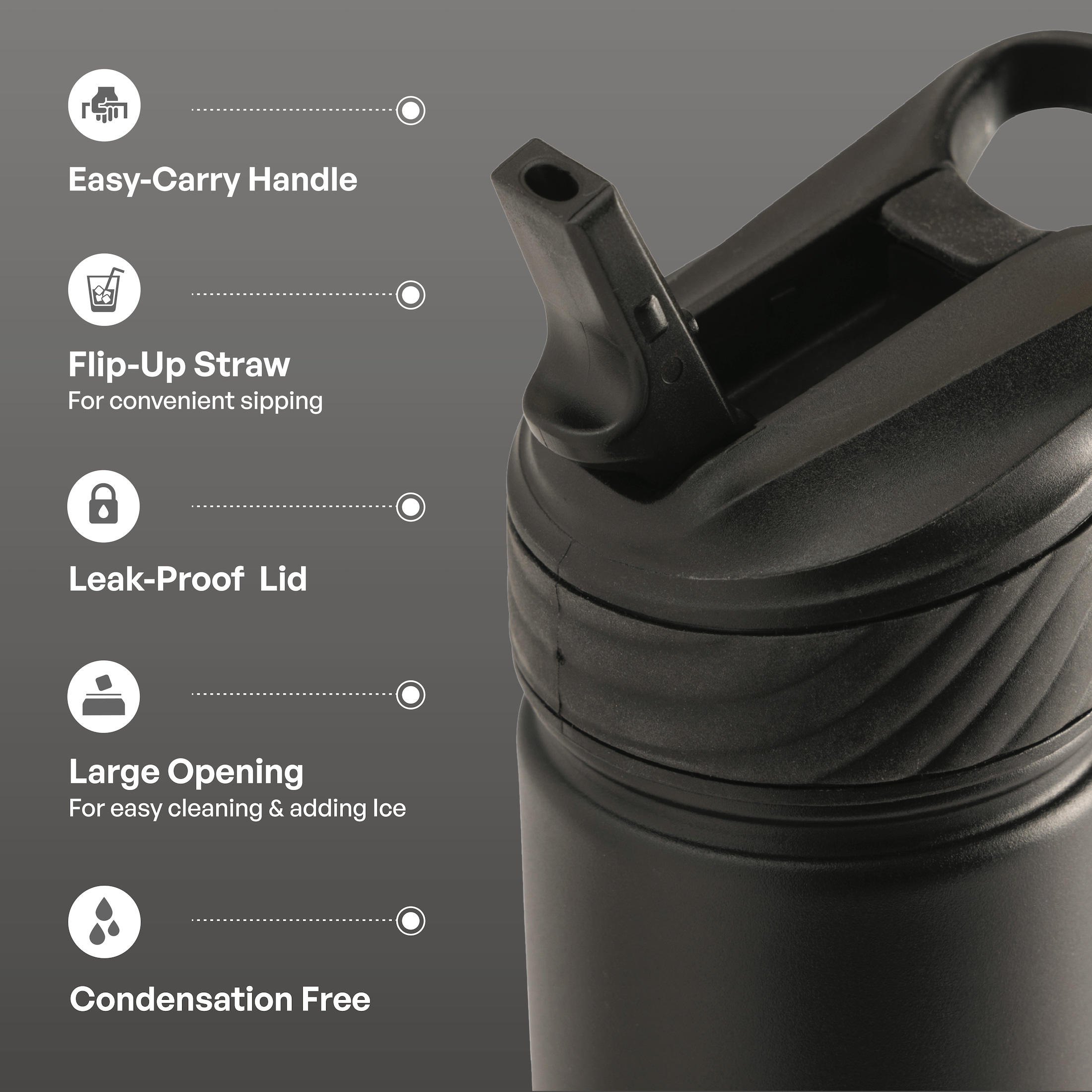 TAL Ranger Stainless Steel Water Bottle, 26 oz, Black photo 2