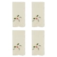 thumbnail image 3 of Saro Lifestyle Embroidered Holly and Ribbon Table Napkin (Set of 4), 3 of 4