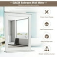 thumbnail image 5 of Topbuy Square Vanity Makeup Mirror Bathroom Wall Mirror w/ Holding Shelf White, 5 of 8