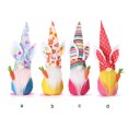 thumbnail image 3 of Injueey Conejito de Pascua muñeca sin rostro estampado de flores sombrero juguetes de peluche Navidad arreglo de Halloween suministros favores enano Kits de decoración para fiestas flor blanca Injueey HA070626-02, 3 of 6