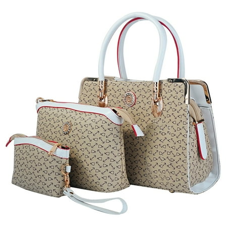 Coofit 3 Piece Womens Tote Bag Pu Leather Handbag Purse Deluxe 3 Piece Womens Tote Bag Pu Leather Handbag Purse Deluxe Bags Set