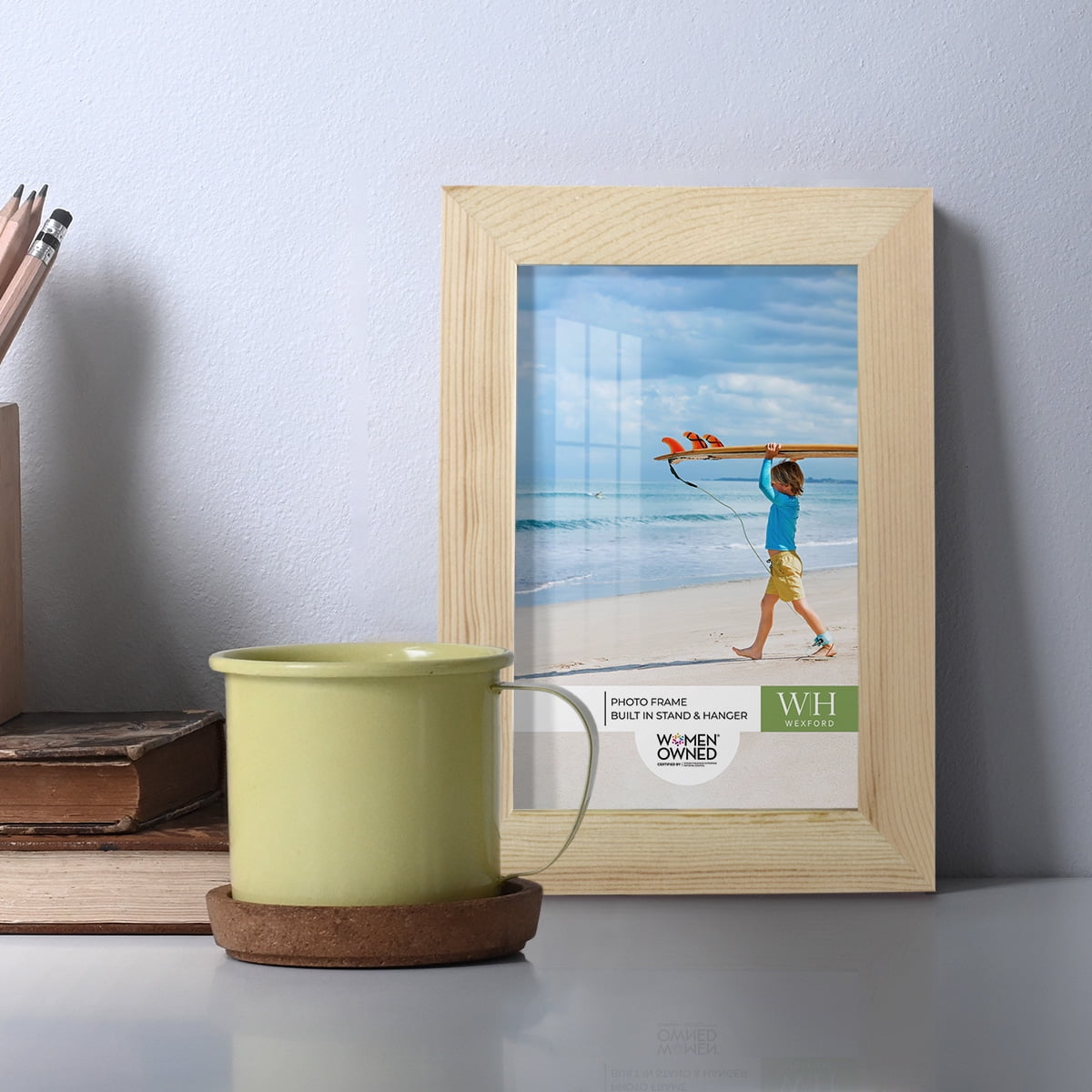 Woodgrain 4 in. x 6 in. Natural Wood Picture Frame Set (Set of 4)