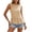 Orange, variant on Admvng Women's Peplum Tank Top Round Neck Gingham Check Sleeveless Ruffle Hem Lightweight Casual Summer Camisole Blouse