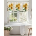 thumbnail image 4 of Curtain Valance for Windows,Farm Rural Sunflower Bee Kitchen Valances Rod Pocket Short Curtains,Retro Country Wood Plank Window Treatment Panel for Bedroom Bathroom 60x18in, 4 of 9