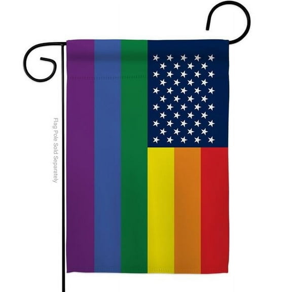 Americana Home & Garden G149666-BO US Pride Support 13 x 18.5 in. Double-Sided Decorative Horizontal Garden Flags for House Decoration Banner Yard Gift