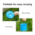 thumbnail image 5 of Foldable Travel Water Bucket | Portable Collapsible Container With Handle | 2 Pack 2L Lightweight Plastic | Multipurpose for Camping, Hiking, Fishing, Car Wash | Blue | 5.5"x4.7"x4.7", 5 of 6