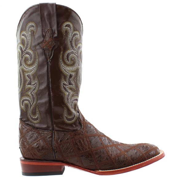 Western Boots Mens Cowboy Ostrich Patchwork Kango 11693-07