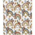 thumbnail image 2 of Boho Rainbow Blanket Adult, Floral Rainbow Throw Blanket for Baby Girls Kids Women Super Soft Cozy Lightweight Boheiman Throws For Couch Sofa, Comfy Flannel Boho Blanket for All Seasons -(50"x60"), 2 of 7