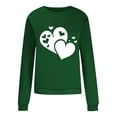 thumbnail image 4 of Fartey Chandail en Molleton Graphique Cœur d'Amour pour Femmes Doux Confortable à Manches Longues Pulls Décontractés Col Rond Tops de Vacances Mode Chandails en Molleton de la Saint-Valentin en Solde Vert, 4 of 4