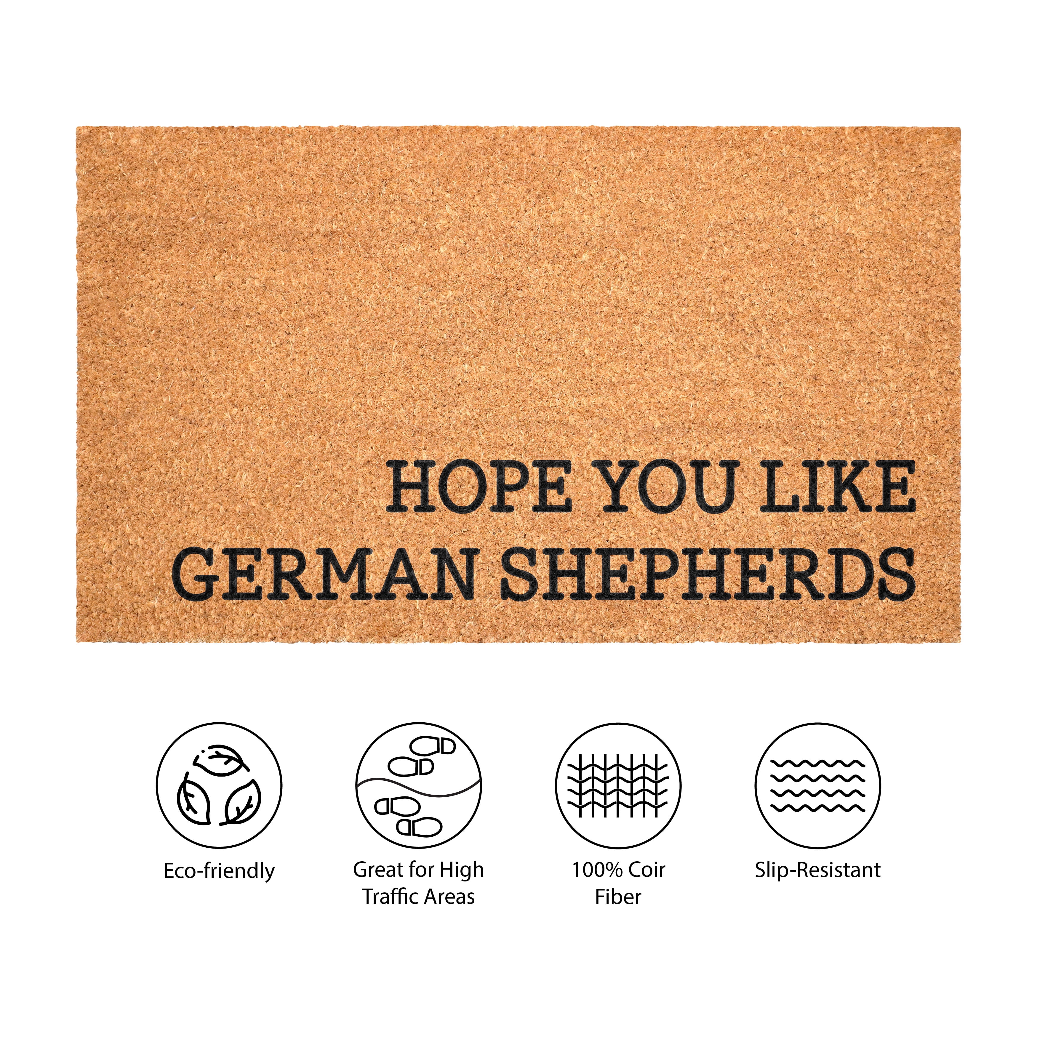 Hope You Like Germen Shepherds Non Slip Vinyl Backing, Front Door Mat, 24"x36"