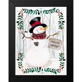 thumbnail image 2 of Parker, Jennifer Paxton 12x14 Black Modern Framed Museum Art Print Titled - Folk Snowman Forest I, 2 of 5