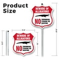 thumbnail image 2 of Alligator Warning Shield Sign Beware Of Alligators. No Swimming Fishing Or Boating (10 Pack) 12 inch X 12 inch Shield Shaped Rust-Free Aluminum Metal Signs with Aluminum Mounting Stakes, 2 of 8