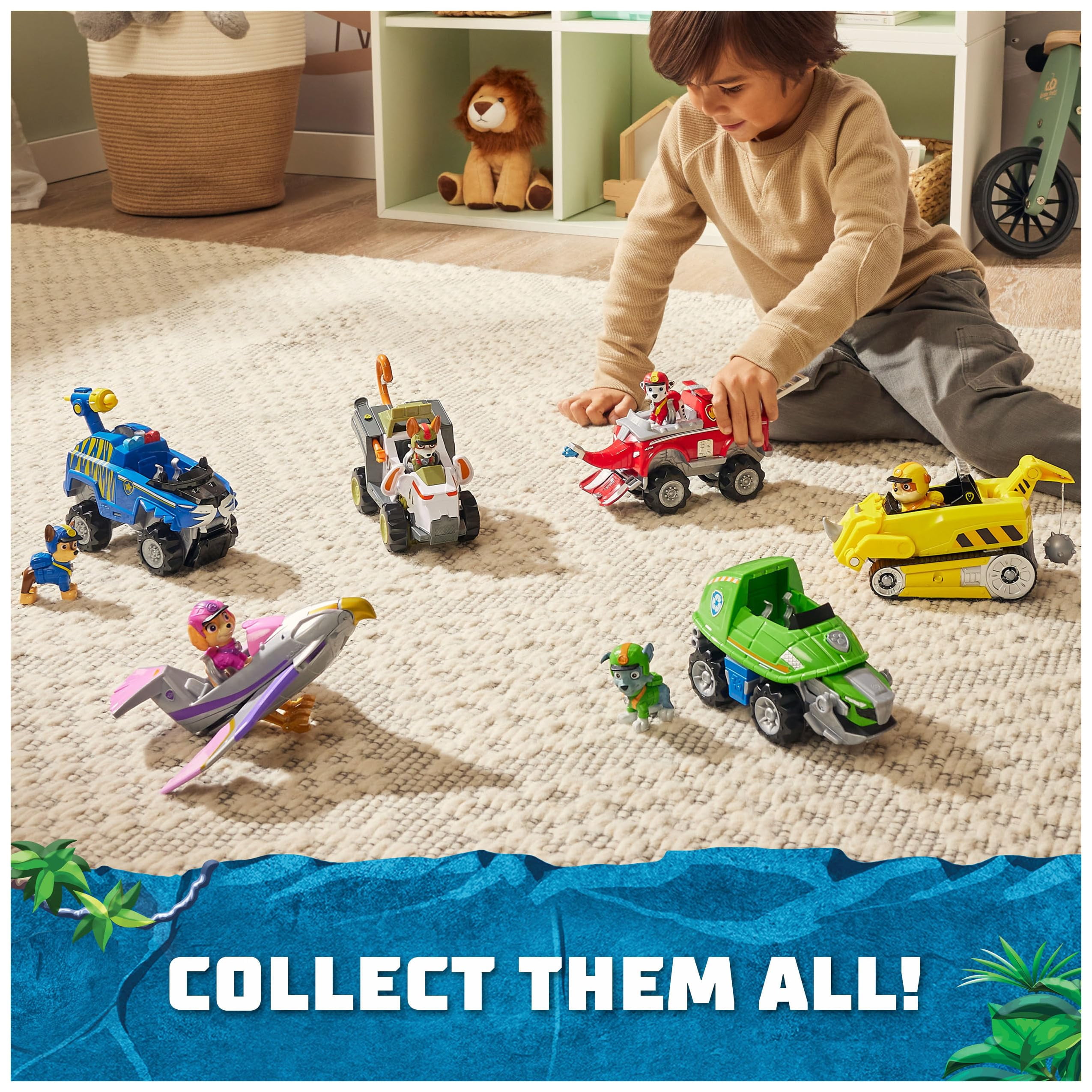 Paw Patrol Jungle Pups, Marshall Elephant Vehicle, Toy Truck with Collectible Action Figure, Kids Toys for Boys & Girls Ages 3 and Up
