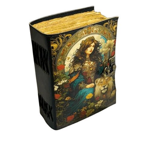Handmade Leather Grimoire Journal – Book of Shadows, 200 Pages Vintage Witchcraft Spellbook, Gothic Magic Diary Gift