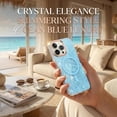 thumbnail image 5 of for iPhone 15 Pro 6.1 Inch Cute Girly Women Case, Compatible with Magsafe Slim Colorful Sparkle Seashell Pattern Translucent Cover Soft TPU Protective Magnetic Bumper Case, Blue, 5 of 6