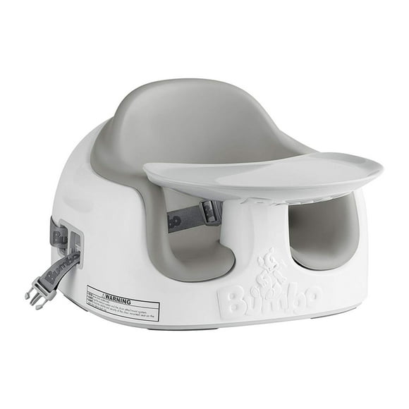 Bumbo Asiento elevador múltiple 3 en 1 para bebé con bandeja de alimentación, 6-36 meses, gris frío