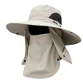 thumbnail image 4 of Sombrero de pescador, ligero, transpirable, con visera de y solapa desmontable para la cara y el cuello Beige kusrkot Sombrero de pesca, 4 of 8