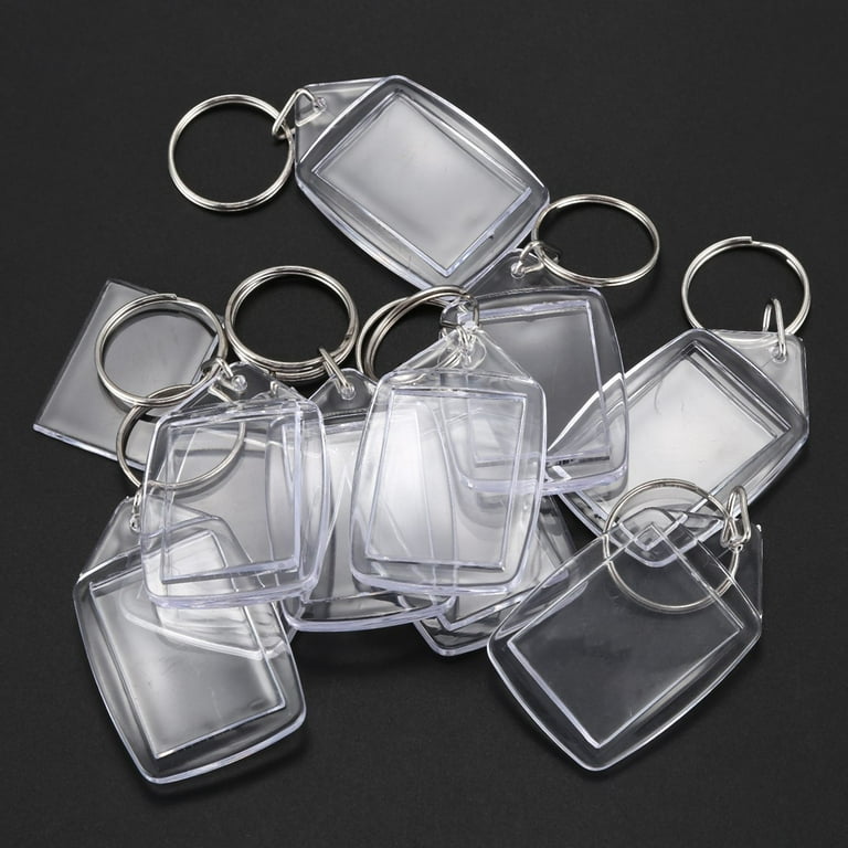 Plastic CLEAR SMALL Keychain..Size : 1.1" x 2" Inch..New