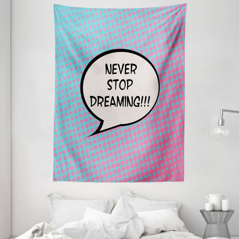 Quotes Decor Tapestry Retro Dreaming Pop Art Thinking Bubble