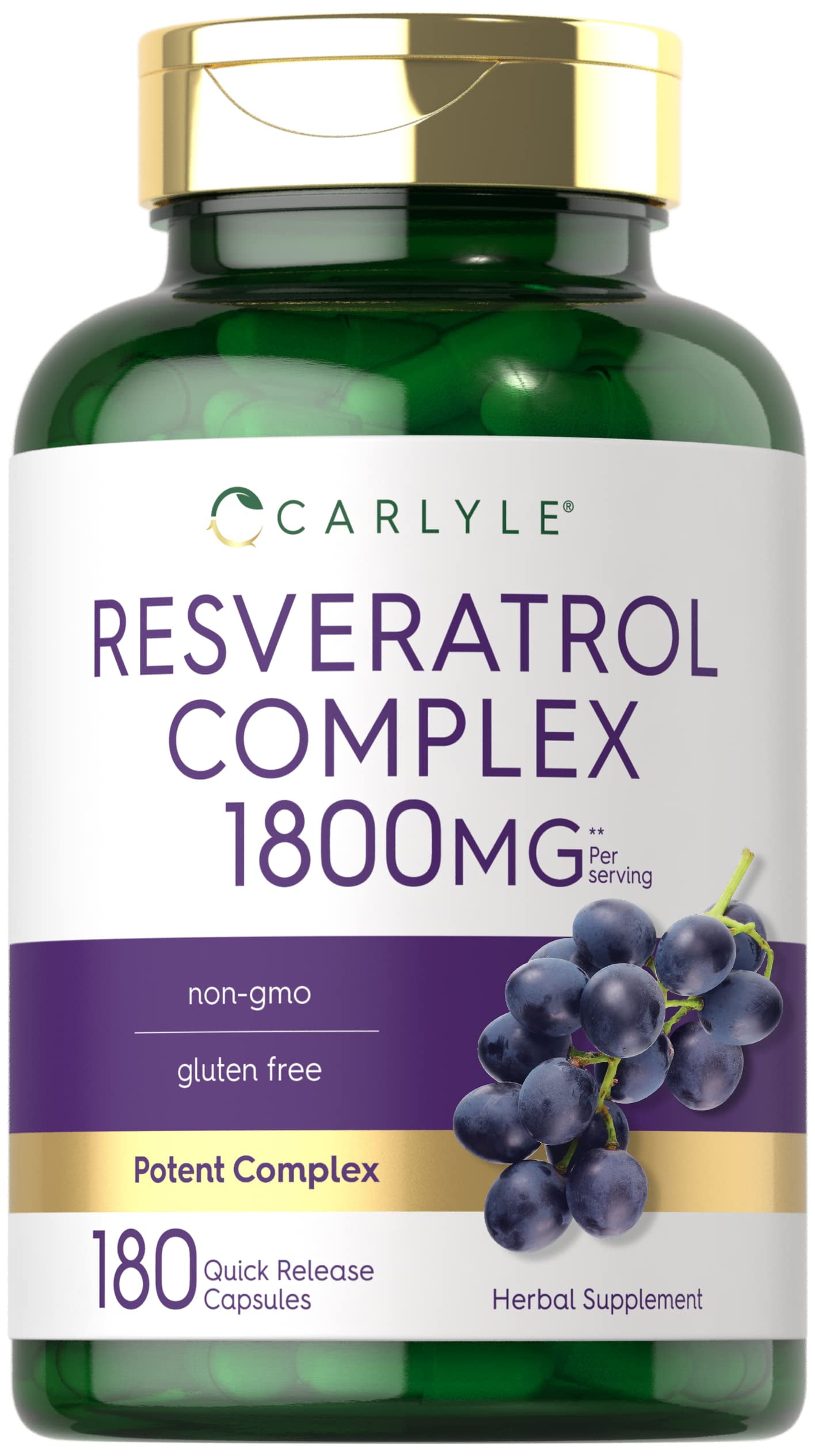 Suplemento Carlyle Resveratrol 1800 mg 180 cápsulas | Bodega Aurrera en