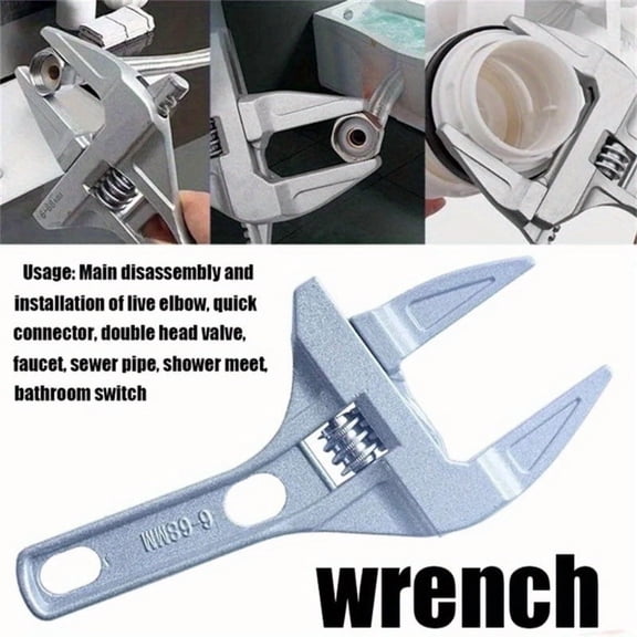 Adjustable Wrench 6-68mm, Wide Jaw Crescent Wrench, Heavy Duty Plumbing Wrench for Pipe Repair, Nuts, Bolts, Mechanical Work, Automotive Repair and Home Maintenance