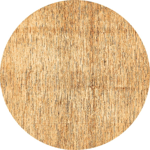 Ahgly Company Machine Washable Indoor Round Abstract Orange Modern Area Rugs, 4' Round