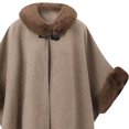 thumbnail image 4 of Women's Oversize Knit Cape Coat Thick Warm Hooded Poncho Collar Shawl Wrap Cardigan Cloak for Evening Khaki-W Free Size, 4 of 5