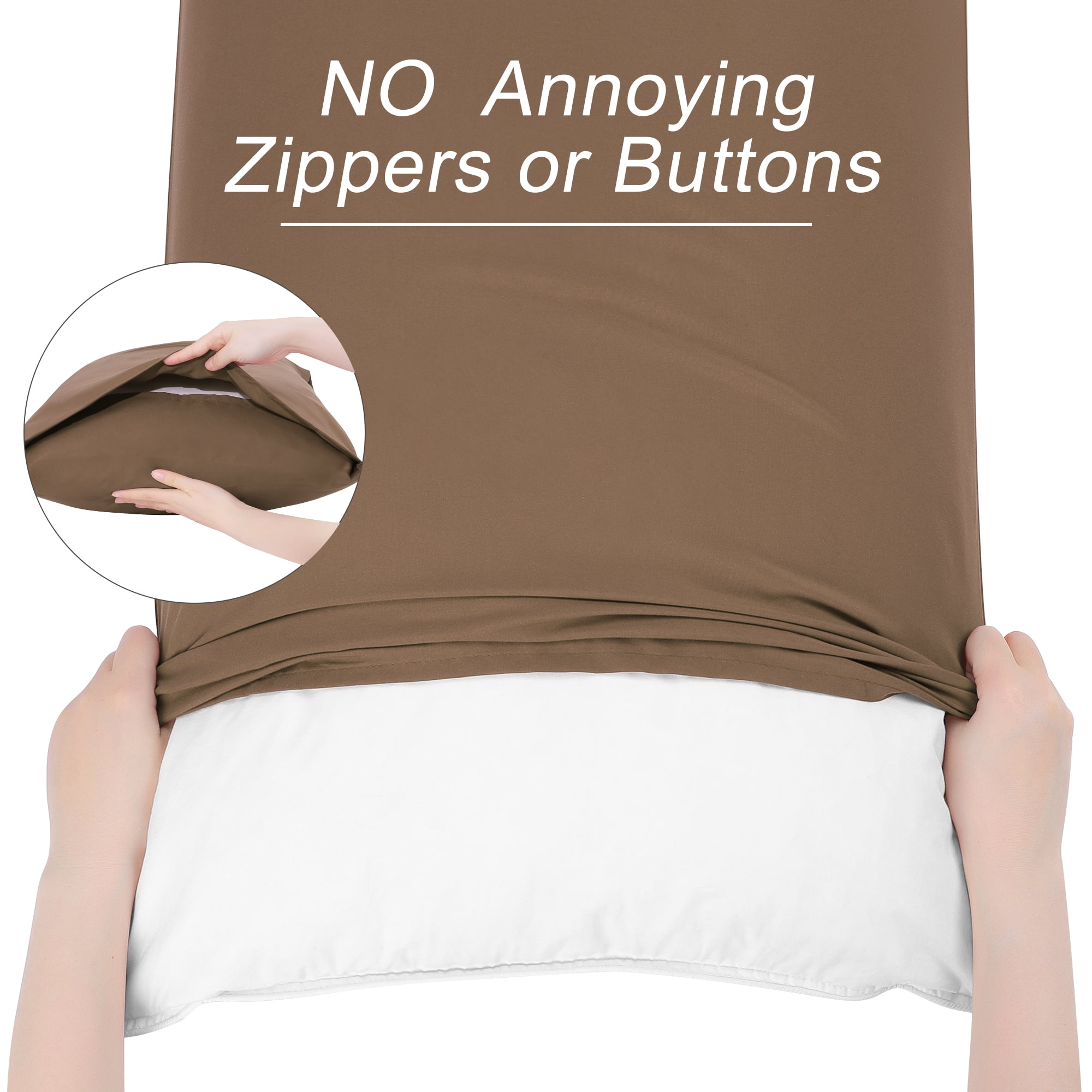 Unique Bargains 1800 Series Microfiber Body Pillow Cover Brown 20" x 54"