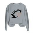 thumbnail image 4 of Womens Sweaters For Women Football Funny Graphic Print Crewneck Sweatshirts Casual Long Sleeve Fall Pullover Warm Comfortable Tops With Pocket L Fall Sweaters For Women, 4 of 4