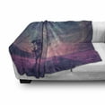 thumbnail image 3 of Galaxy Soft Flannel Fleece Throw Blanket, Lonely Tree Silhouette Space Nasa Furnished Elements Artwork, Cozy Plush for Indoor and Outdoor Use, 70" x 90", Pink Coral Blue, by Ambesonne, 3 of 6
