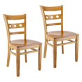 thumbnail image 1 of Chaise d'Appoint en Cerisier avec Assise en Bois (Lot de 2), 1 of 1
