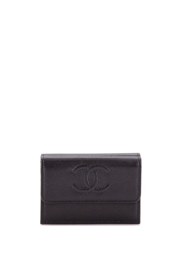 Pre-Owned Timeless CC Trifold Flap Wallet Caviar Small By Rebag